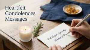 Heartfelt condolences messages for cards, texts, and online memorials — Linkora blog header