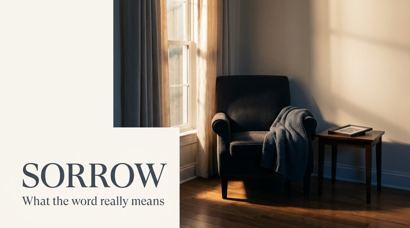Quiet window-lit scene representing sorrow, the deep and lasting sadness that follows loss
